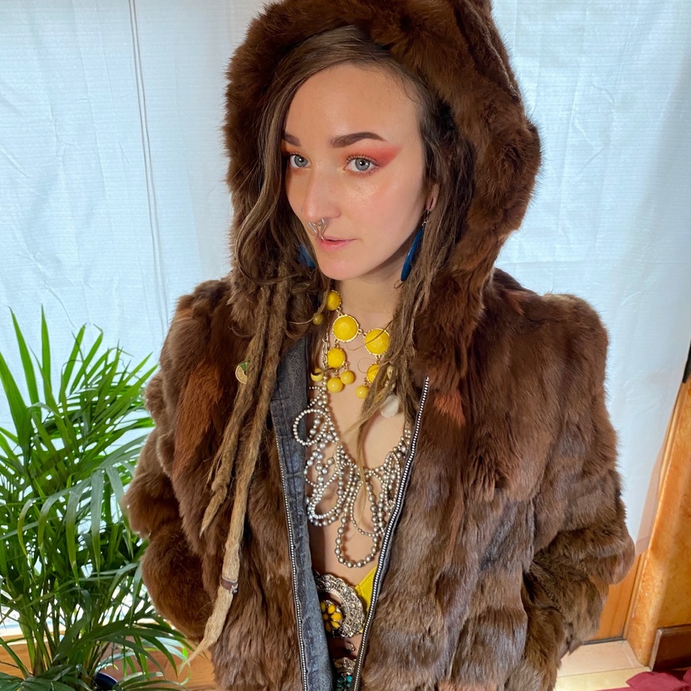 VTG Rabbit Fur Coat - Picture 2 of 8